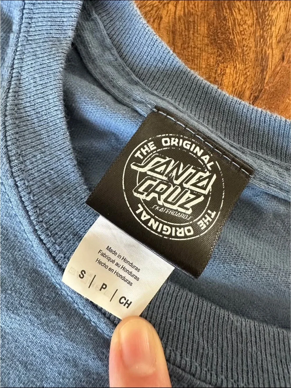 Santa Cruz Skateboards Long Sleeve Tee - Blue with Rainbow Graphics